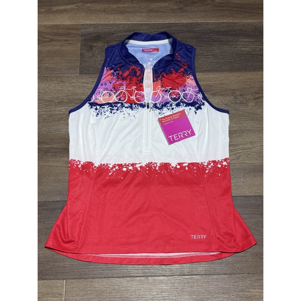 Terry Sun Goddess Sleeveless Cycle Jersey Women’s Large “vive La France”